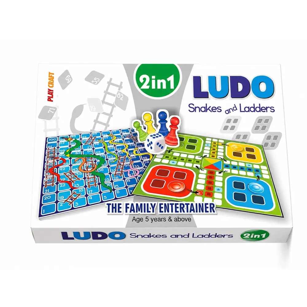 Play Craft 2 in 1 Ludo Snake and Ladder Jumbo Board Game Ludo And Snake and Ladder Game Set Vibrant Multiplayer Game for Kids And Adults 2