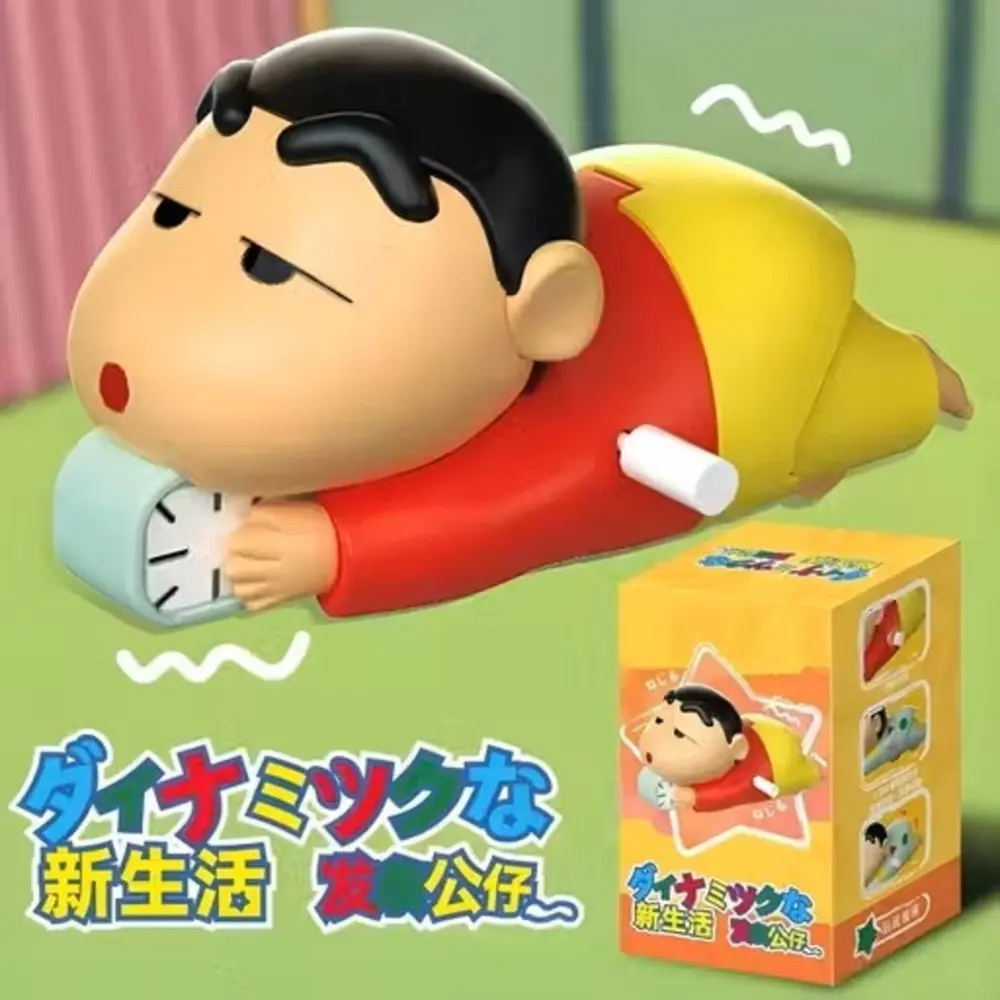 Shinchan Manual Clockwork Toy Anime 5CM Character Styling Crawling Flat Push Children Toy Moving Birthday Gift Figure Red  4