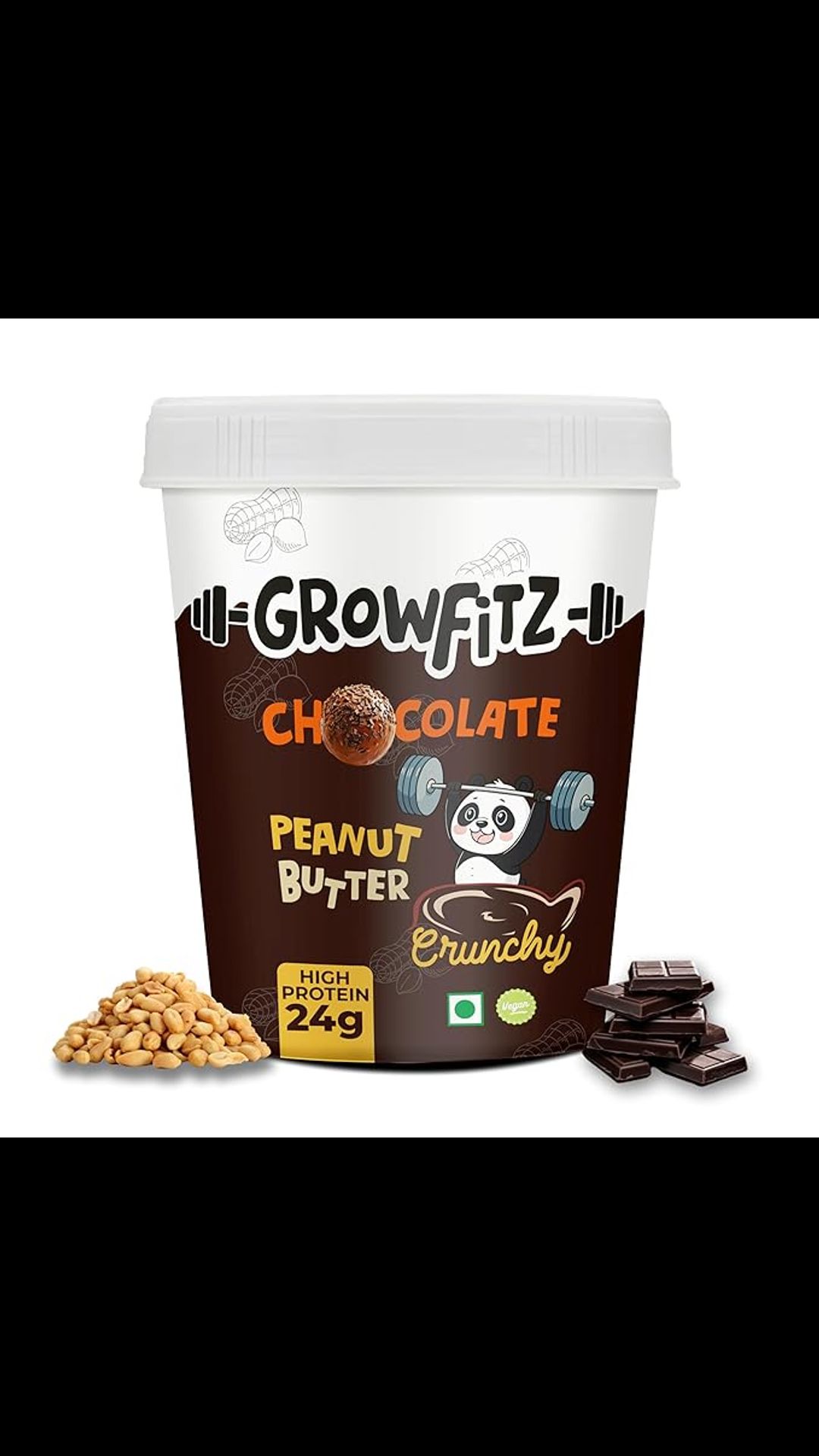 GROWFITZ Peanut Butter Chocolate | 24 Gram Protein | Rich In Fibres | Zero Sugar | Super Tasty, 400 Gram