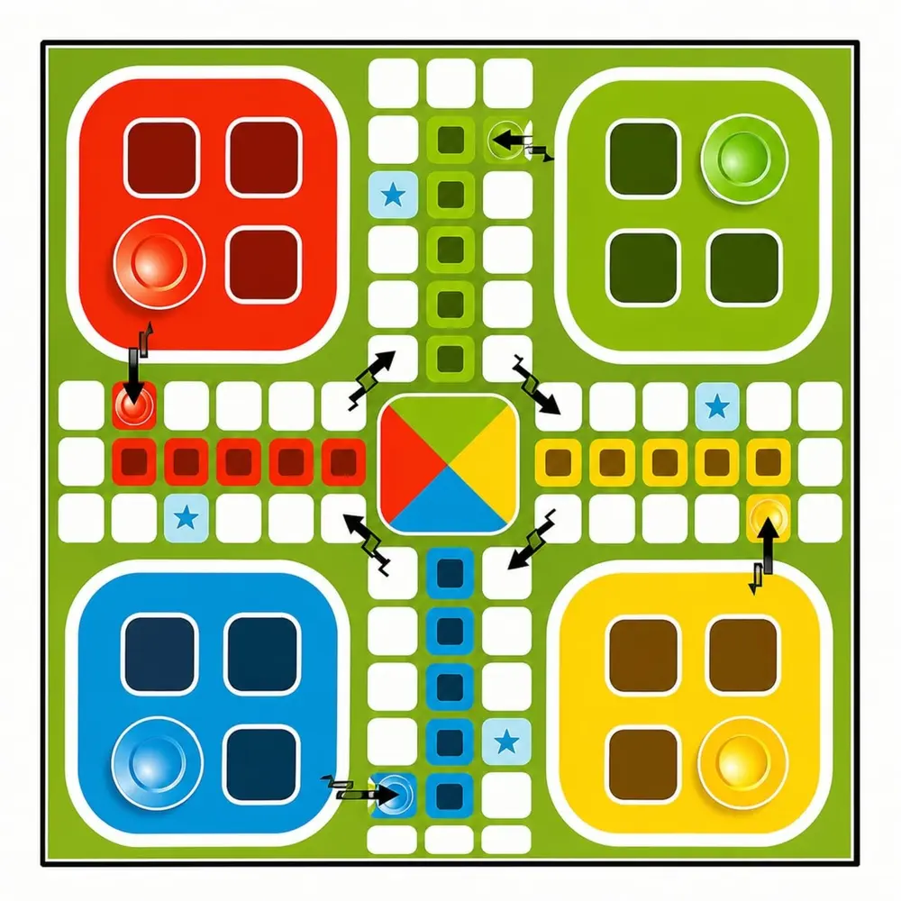 Play Craft 2 in 1 Ludo Snake and Ladder Jumbo Board Game Ludo And Snake and Ladder Game Set Vibrant Multiplayer Game for Kids And Adults 3